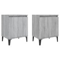 Mesas Cabeceira C/ Pernas em Metal 2pcs 40x30x50cm Sonoma Cinza