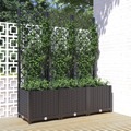 Vaso/floreira Jardim C/ Treliça 120x40x136 cm Pp Preto