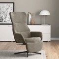 Cadeira de Descanso com Apoio de Pés Veludo Cinzento-claro