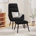 Cadeira de Descanso com Banco Tecido/couro Artificial Preto