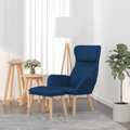 Cadeira de Descanso com Banco Veludo Azul