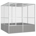 Gaiola P/ Pássaros 213,5x217,5x211,5cm Aço Galvanizado Cinzento