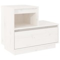 Mesa de Cabeceira 60x34x51 cm Madeira de Pinho Maciça Branco