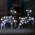 Renas de Natal 2 pcs 40 Leds Prateado