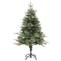 Árvore de Natal com Luzes LED e Pinhas 120 cm Pvc e Pe Verde