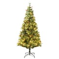 Árvore de Natal com Luzes LED e Pinhas 225 cm Pvc e Pe Verde
