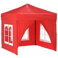 Tenda para Festas Dobrável com Paredes Laterais 2x2 M Vermelho