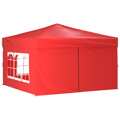 Tenda para Festas Dobrável com Paredes Laterais 3x3 M Vermelho