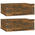 Mesas Cabeceira Susp. 2pcs 40x30x15 cm Cor Carvalho Fumado