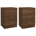 Mesa Cabeceira 2pcs 38x35x56cm Deriv. Madeira Carvalho Castanho