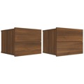 Mesa Cabeceira 2pcs 40x30x30cm Deriv. Madeira Carvalho Castanho