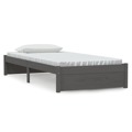 Estrutura de Cama Solteiro 90x190 cm Madeira Maciça Cinza