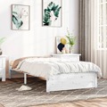 Estrutura de Cama Solteiro 90x190 cm Madeira Maciça Branco