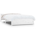 Estrutura Cama Pequena Casal 120x190 cm Pinho Maciço Branco