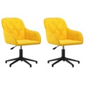 Cadeiras de Jantar Giratórias 2 pcs Veludo Amarelo