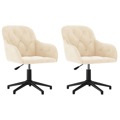 Cadeiras de Jantar Giratórias 2 pcs Veludo Cor Creme