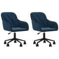 Cadeiras de Jantar Giratórias 2 pcs Veludo Azul