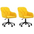 Cadeiras de Jantar Giratórias 2 pcs Veludo Amarelo