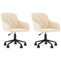 Cadeiras de Jantar Giratórias 2 pcs Veludo Cor Creme