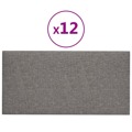 Painel de Parede 12 pcs 30x15 cm Tecido 0,54 M² Cinza-claro