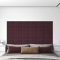 Painel de Parede 12 pcs 30x15 cm Tecido 0,54 M² Roxo