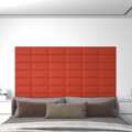 Painel Parede 12 pcs 30x15 cm Couro Artificial 0,54 M² Vermelho