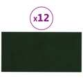 Painel de Parede 12 pcs 30x15 cm Veludo 0,54 M² Verde-escuro