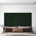 Painel de Parede 12 pcs 30x15 cm Veludo 0,54 M² Verde-escuro