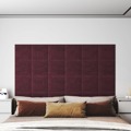 Painel de Parede 12 pcs 30x30 cm Tecido 1,08 M² Roxo