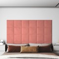 Painel de Parede 12 pcs 30x30 cm Veludo 1,08 M² Cor Rosa