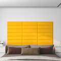 Painel de Parede 12 pcs 60x15 cm Veludo 1,08 M² Cor Amarelo