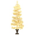 Árvore de Natal Rotativa C/ Vaso/leds Pvc 120 cm Branco