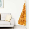 Meia árvore de Natal Artificial com Suporte 210 cm Pvc Dourado