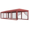 319250 Party Tent With 10 Mesh Sidewalls Red 3x12 M Hdpe
