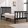 Estrutura de Cama Pequena Solteiro 75x190 cm Pinho Preto