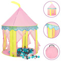 Tenda de Brincar Infantil com 250 Bolas 100x100x127 cm Rosa