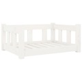 Cama para Cães 65,5x50,5x28 cm Madeira de Pinho Maciça Branco