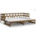 Estrutura Sofá-cama de Puxar 2x(90x190) cm Pinho Castanho-mel