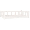 Cama para Cães 105,5x75,5x28 cm Madeira de Pinho Maciça Branco