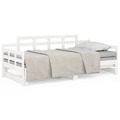 Estrutura Sofá-cama de Puxar 2x(90x200) cm Pinho Maciço Branco