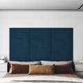 Painel de Parede 12 pcs 60x30 cm Veludo 2,16 M² Azul