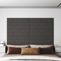 Painel de Parede 12 pcs 90x15cm Tecido 1,62 M² Cor Cinza-escuro