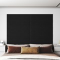 Painel de Parede 12 pcs 90x30 cm Tecido 3,24 M² Preto