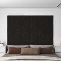 Painel de Parede 12 pcs 30x30 cm Tecido 1,08 M² Preto