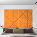 Painel Parede 12 pcs 30x30 cm Tecido 1,08 M² Amarelo-escuro