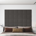 Painel de Parede 12 pcs 30x30cm Tecido 1,08 M² Cor Cinza-escuro