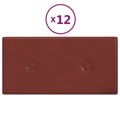 Painel Parede 12 pcs 30x15 cm Couro Art. 0,54 M² Vermelho Tinto