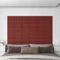 Painel Parede 12 pcs 30x15 cm Couro Art. 0,54 M² Vermelho Tinto