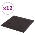 Painel Parede 12 pcs 30x30 cm Couro Artificial 1,08 M² Preto