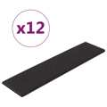 Painel Parede 12pcs 60x15 cm Couro Artificial 1,08 M² Cor Preto